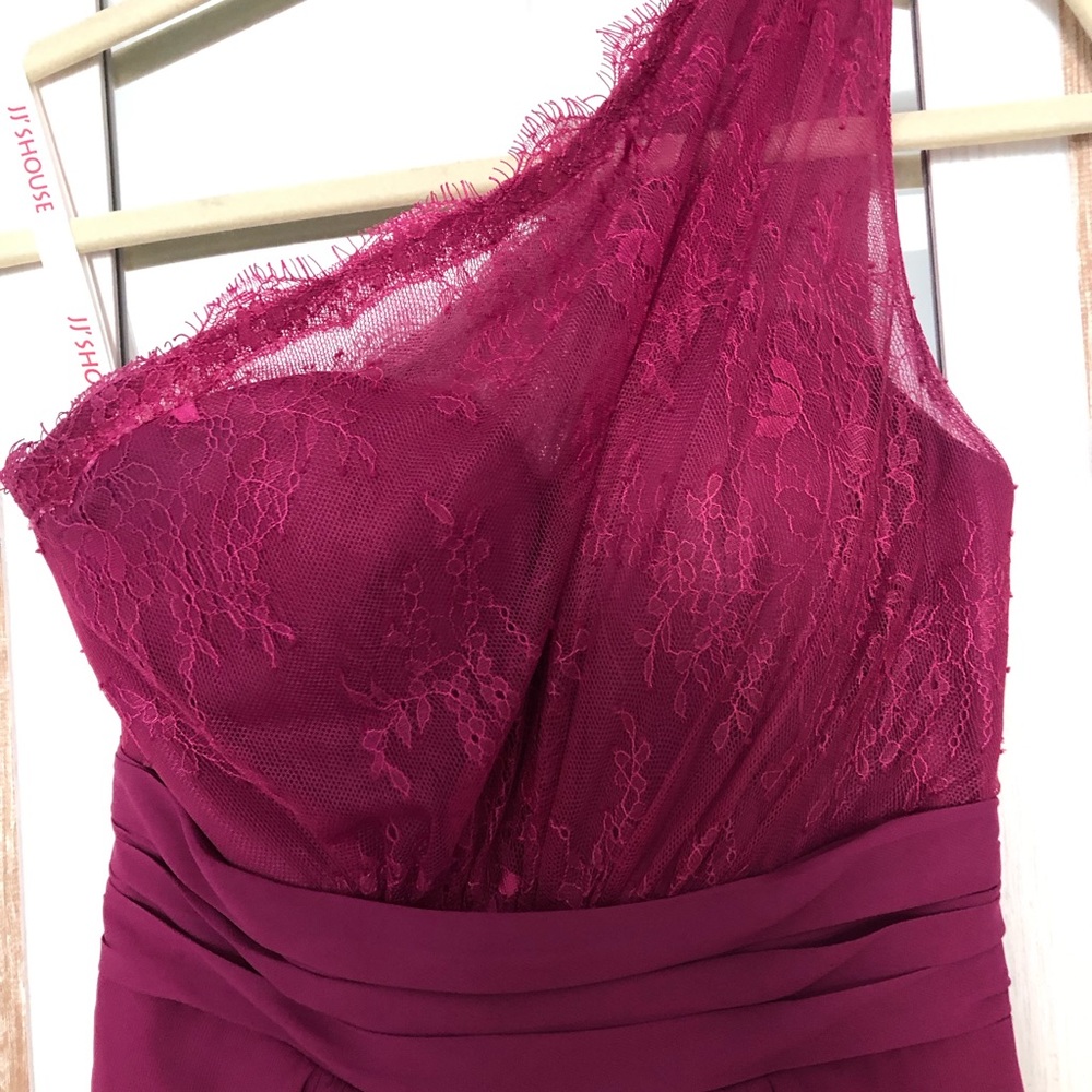 A-Line Princess One Shoulder Bridesmaid Dress - Picture 2 of 4